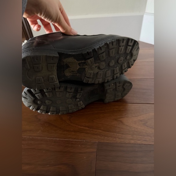 J.Crew Nordic Sherpa Lined Leather Boots Dark Brown Size 7 Hiking Style - Picture 7 of 9